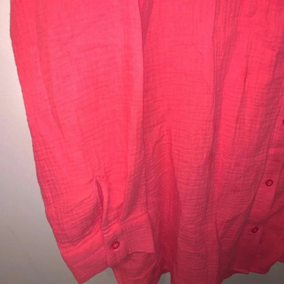 Rachel Roy Pink 100% Cotton Textured Button Up Shirt  XXL - Picture 8 of 10